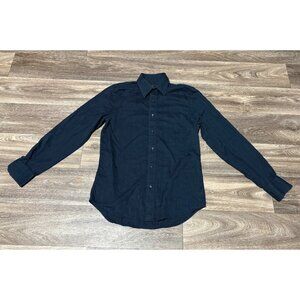 EXPRESS DESING STUDIO MODERN FIT MENS SHIRT LONG SLEEVE NAVY BLUE MEDIUM15-151/2